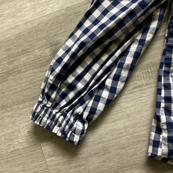 J.Crew Crewcuts Girls Navy gingham long sleeve size 4-5 - Picture 3 of 4